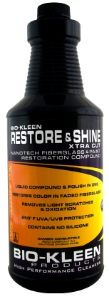 Restore & Shine Xtra Cut - Restoration Compound Fiberglass Boat Restoration Compound, Restore Oxidized Fiberglass, faded fiberglass restore, faded fiberglass restore, buffing compound, 